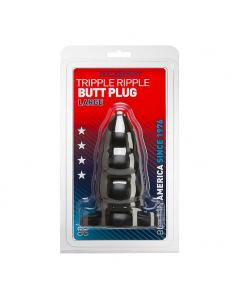 PLUG ANAL CON ONDULACIONES GRANDE NEGRO