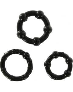 JUEGO TRES ANILLOS PENE NEGROS