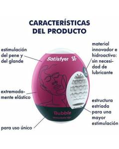 SATISFYER MASTURBADOR EGG SINGLE BUBBLE