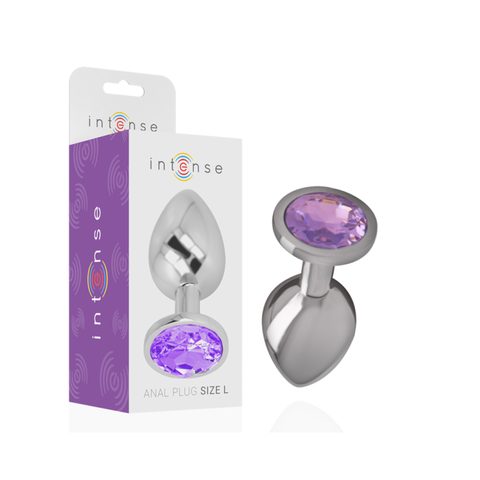 Plug anal Metal Aluminio con Cristal Violeta Talla S