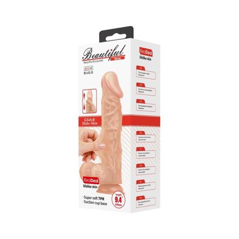 Buraq Dildo realístico Flexible 24 Cm Natural